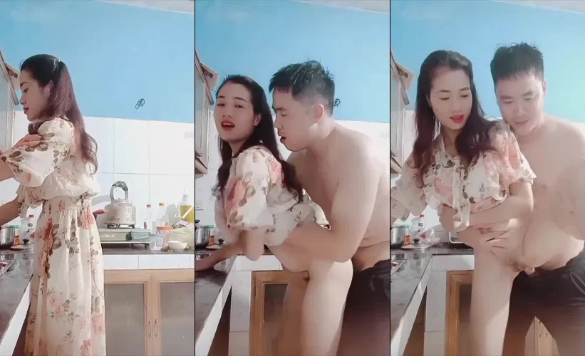 clip sex gái trung Em đang nấu ăn mà anh cũng kéo lên chịch